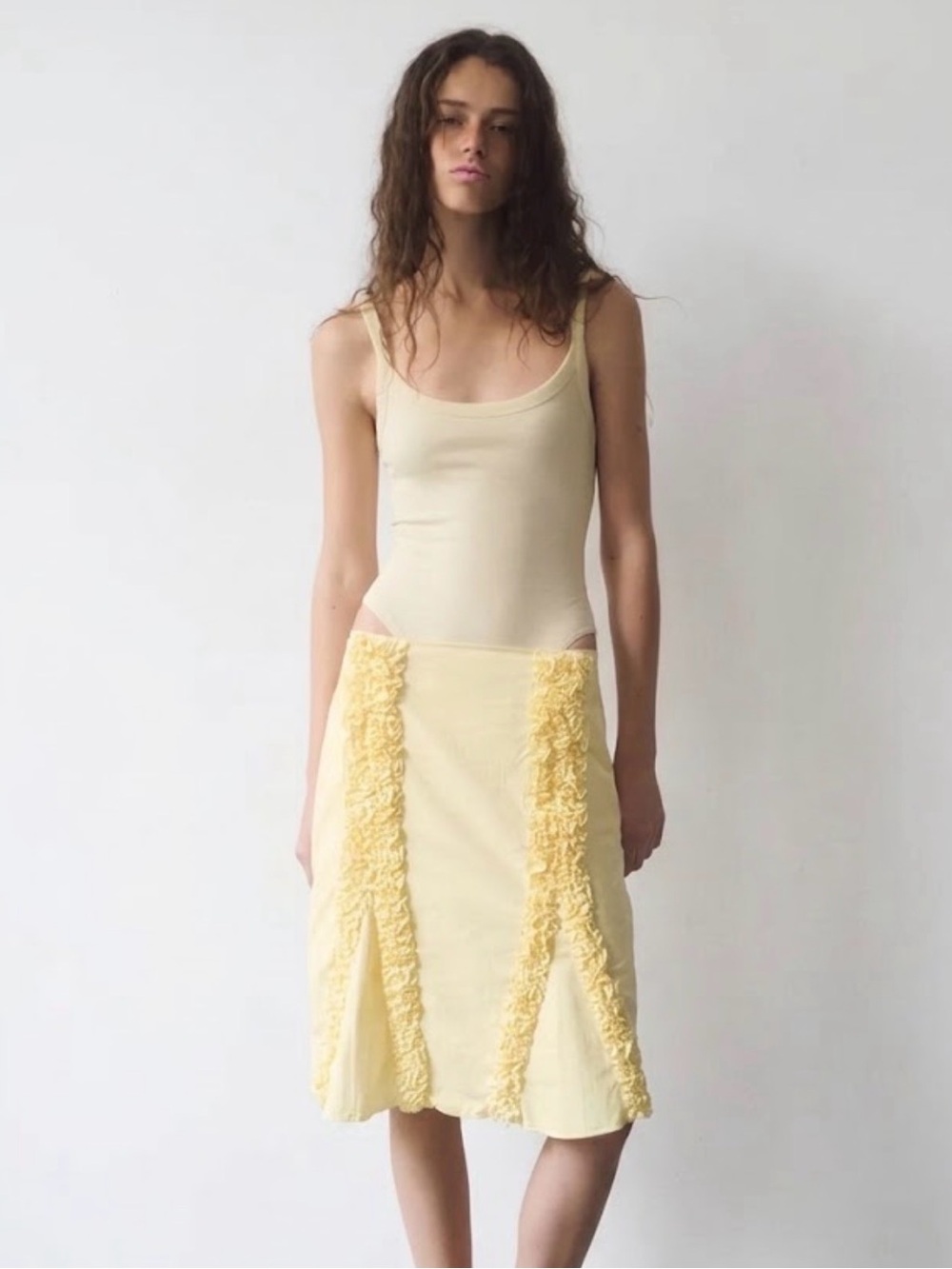 NWT Zara Woman Bloggers GlFav EMBOSSED RUFFLED SKIRT Size M Medium